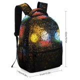 yanfind Children's Backpack  Focus Dark Design Shining Lights Colorful Waterdrops Drop Luminescence Abstract Round Preschool Nursery Travel Bag