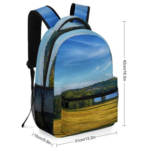 yanfind Children's Backpack Field Grassland Outdoors Countryside Farm Rural Meadow Liding Sverige Plant Tree Scenery Preschool Nursery Travel Bag