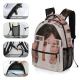 yanfind Children's Backpack Beautiful Face Photoshoot Table Expression Facial Portrait Female Pretty Reflection Glasses Model Preschool Nursery Travel Bag