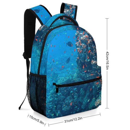 yanfind Children's Backpack Amazing Beautiful Saltwater Corals Fishes   Underwater Depth Aquatic Adventure Marine Preschool Nursery Travel Bag
