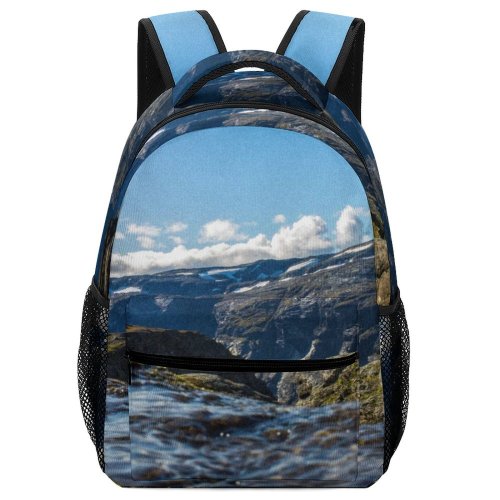 yanfind Children's Backpack Landscape Trolltunga Peak Domain Wilderness Slope Pictures Sea Outdoors Røldal Range Preschool Nursery Travel Bag