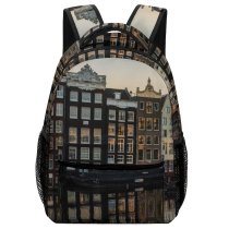 yanfind Children's Backpack Family Amsterdam City Home Daylight Travel Buildings Facade Outdoors Reflections Architecture Exterior Preschool Nursery Travel Bag