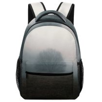 yanfind Children's Backpack Fog Outdoors Mist Grey Atmospheric Grass Winter Tree London Preschool Nursery Travel Bag