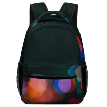 yanfind Children's Backpack  Bokeh Focus Colorful Dark Round Light Night Defocused Lights Preschool Nursery Travel Bag