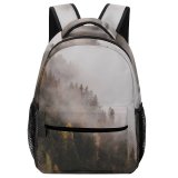 yanfind Children's Backpack Fog Outdoors Tree Mist Plant Abies Fir Autumn Foggy Grey Misty Preschool Nursery Travel Bag