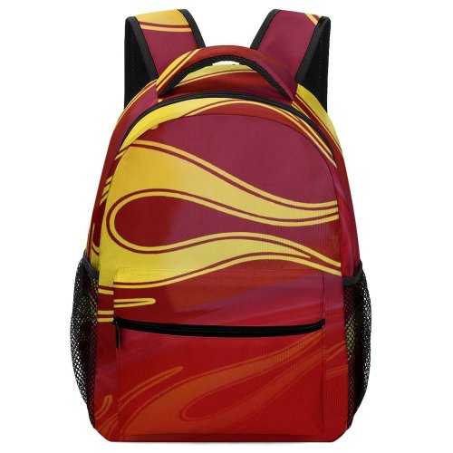 yanfind Children's Backpack Fire Truck Engine Flames Emergency Cherry Horn Chrome Disaster Saftey Cones Danger Preschool Nursery Travel Bag