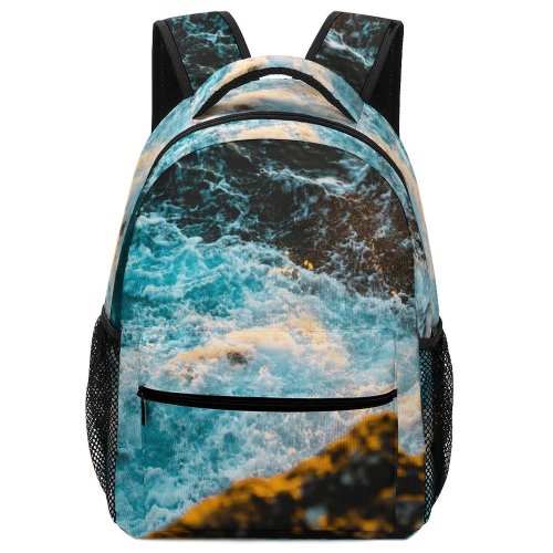 yanfind Children's Backpack Moody Golden Saipan Creek Point Islands  Ocean Rocky  Mariana Preschool Nursery Travel Bag