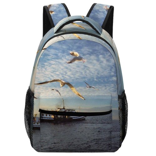 yanfind Children's Backpack Ferry Steamship Steamer Boat Gull Seagull Sea Bird Tourism Sky Seabird Vehicle Preschool Nursery Travel Bag
