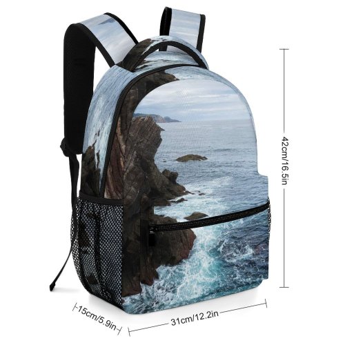 yanfind Children's Backpack Cliff Outdoors Promontory Ocean Sea Castrillón Spain Public Domain Preschool Nursery Travel Bag