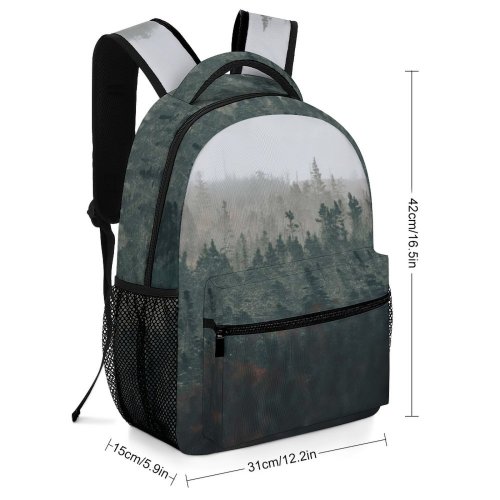 yanfind Children's Backpack Grey Fog Outdoors Abies Fir Plant Tree Mist Conifer Beautiful  Novascotia Preschool Nursery Travel Bag