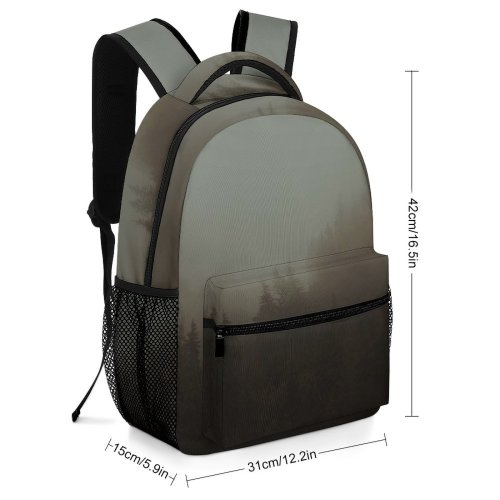 yanfind Children's Backpack Fog Vatra Dornei Romania Woodland Tree Forest Grey Blurry  Cloud Mist Preschool Nursery Travel Bag