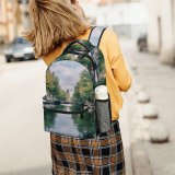 yanfind Children's Backpack Boats Amsterdam River Tourism City Canal Iconic Buildings Architecture Town Preschool Nursery Travel Bag