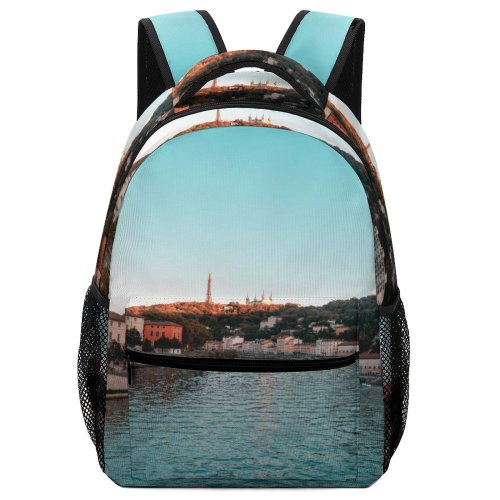 yanfind Children's Backpack Canal Outdoors Lyon France River Clear Sky Castle  Hills Buildings Tree Preschool Nursery Travel Bag