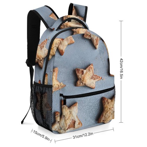 yanfind Children's Backpack Flatlay Home Made Lay Top Cookies Baked High Shot Christmas Pastry Preschool Nursery Travel Bag
