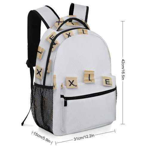 yanfind Children's Backpack Flatlay Design Font Scrabble Connection Concept Cutout Wood Creativity Tiles Wooden Mental Preschool Nursery Travel Bag