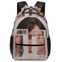 yanfind Children's Backpack Beautiful Face Photoshoot Table Expression Facial Portrait Female Pretty Reflection Glasses Model Preschool Nursery Travel Bag
