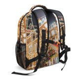 yanfind Children's Backpack Festive Bunting Festival Carousel Entertainment Street City Dark Design Shiny Tourism Preschool Nursery Travel Bag