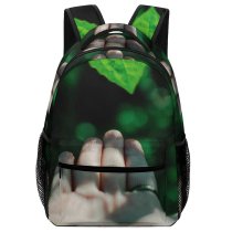 yanfind Children's Backpack  Bokeh Focus Fingers Freshness Leaf Field  Palm Depth Preschool Nursery Travel Bag