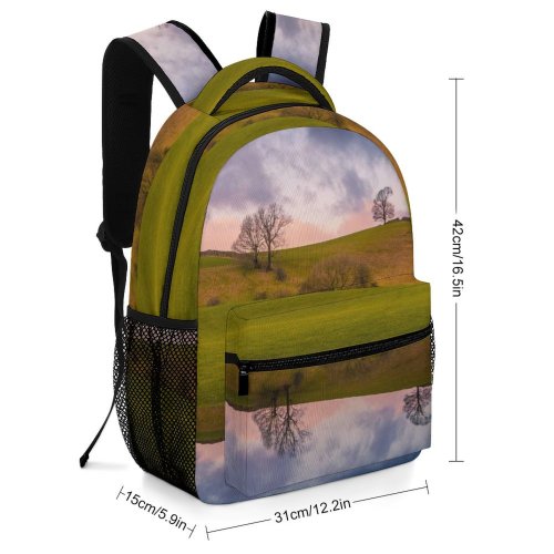 yanfind Children's Backpack Field Outdoors Grassland Uk Countryside  Land Farm Rural Meadow Scenery Reflections Preschool Nursery Travel Bag