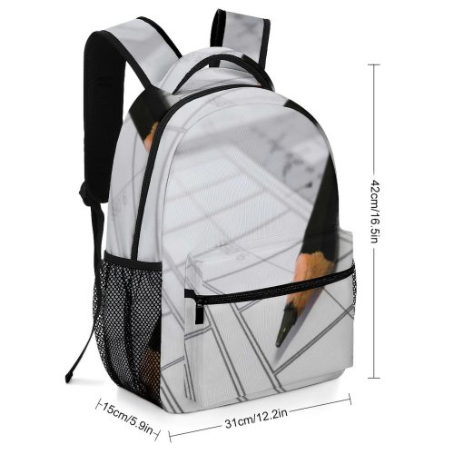 yanfind Children's Backpack  Artist Design Write Office  Blueprint Graph Lines Wood Work Project Preschool Nursery Travel Bag