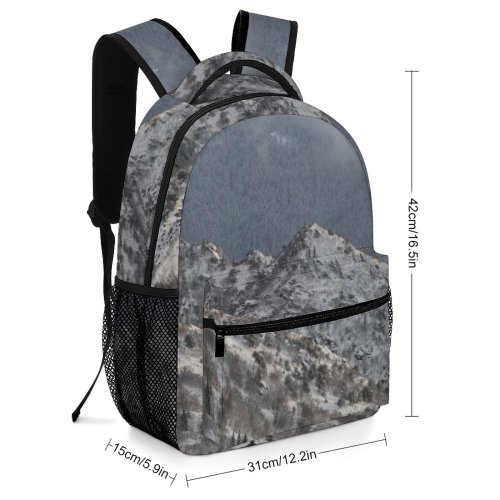 yanfind Children's Backpack Grey  Range Outdoors Peak Slope  Snow Plant Tree Creative Commons Preschool Nursery Travel Bag