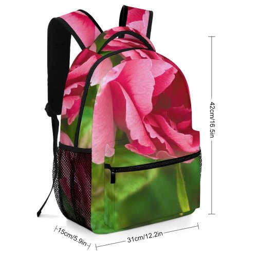 yanfind Children's Backpack  Flower Geranium Plant Rose Petal Jar Potted Pottery Vase Vegetation Leaf Preschool Nursery Travel Bag