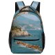 yanfind Children's Backpack Coast City  Promontory Terre Domain Ocean Public Shoreline Travel Outdoors Preschool Nursery Travel Bag