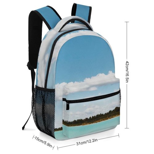 yanfind Children's Backpack Cloud Shore Beach Sea Paradise  Tropical Ocean Cumulus Outdoors Sky Lake Preschool Nursery Travel Bag