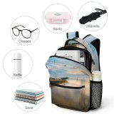 yanfind Children's Backpack Golden Scenery Clouds Cloudiness Peaceful Waters Boat Tranquil Transportation Hour Outdoors Preschool Nursery Travel Bag