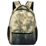 yanfind Children's Backpack Fog Outdoors Mist Tree Light Silhouette  Foggy Plant Preschool Nursery Travel Bag