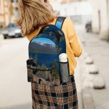 yanfind Children's Backpack Forest Scenery Clouds Landscape Mountains Pine Scenic Outdoors Woods Idyllic Lake Evergreen Preschool Nursery Travel Bag