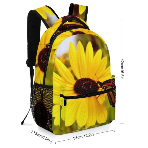 yanfind Children's Backpack Bee Honey Insect Invertebrate Plant Butterfly Monarch Asteraceae  Flower Daisies Daisy Preschool Nursery Travel Bag
