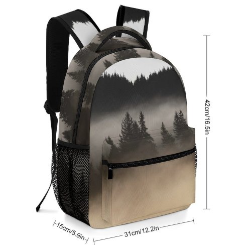 yanfind Children's Backpack Fog Holbav Romania Forest Tree Outdoors Mist Landscape Cloud Wood Evergreen Cloudy Preschool Nursery Travel Bag