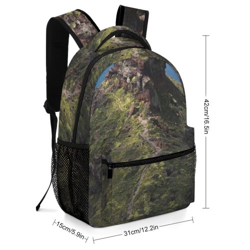yanfind Children's Backpack Bay Santorini Beautiful Coast Greece Vacation Grass Landscape Daylight Travel Island Beach Preschool Nursery Travel Bag