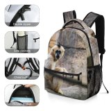 yanfind Children's Backpack Cheek Place Wildlife Gibbon Mouth Monkey  Prentiss Primate Baboon Preschool Nursery Travel Bag