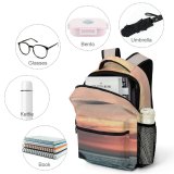 yanfind Children's Backpack Golden Afterglow Clouds Sunset Travel Beach Sunrise Hour Sundown Horizon Seashore Dawn Preschool Nursery Travel Bag