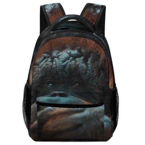 yanfind Children's Backpack  Focus Monkey Primate Orangutan  Fur Outdoor Outdoors Furry Eyes Preschool Nursery Travel Bag