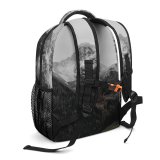yanfind Children's Backpack Grey  Snow Crest Range Outdoors Alps   Cliff Rock Fog Preschool Nursery Travel Bag