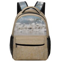 yanfind Children's Backpack  Focus Sand Depth Oceanside Field Beach Seashore Shore Seaside Bokeh Sea Preschool Nursery Travel Bag