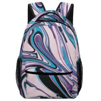 yanfind Children's Backpack Expressionism Beautiful Design Artsy Artistic Curves Stripe Creativity Smooth Colorful Acrylic Abstract Preschool Nursery Travel Bag