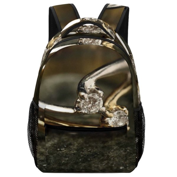 yanfind Children's Backpack  Focus Shining Engagement Depth Accessory Diamonds Field Precious Macro Gemstone Luxury Preschool Nursery Travel Bag