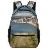yanfind Children's Backpack Bay Coast Fence Grass Landscape Grassland Daylight Travel Hill Field Island Beach Preschool Nursery Travel Bag