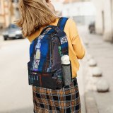 yanfind Children's Backpack Billboard Street City Illuminated Lights Downtown Traffic Evening Buildings  Urban Architecture Preschool Nursery Travel Bag