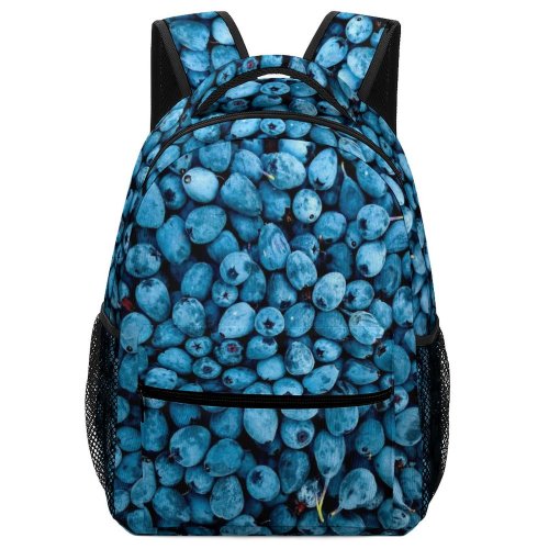 yanfind Children's Backpack Freshness Berries Delicious Dark Header Blueberries Fruits Juicy Summer Healthy Preschool Nursery Travel Bag