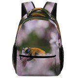 yanfind Children's Backpack Bumblebee Portrait  Soft Plant Wildlife Bee Spring Apidae Insect Preschool Nursery Travel Bag