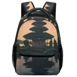 yanfind Children's Backpack Bali Religion Sunset Zen Travel Spirituality Shrine Outdoors Lake Meditation Architecture Reflection Preschool Nursery Travel Bag