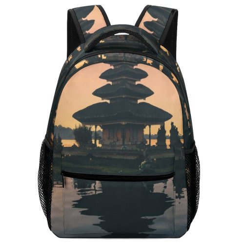 yanfind Children's Backpack Bali Religion Sunset Zen Travel Spirituality Shrine Outdoors Lake Meditation Architecture Reflection Preschool Nursery Travel Bag
