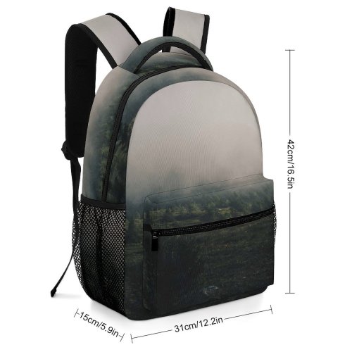 yanfind Children's Backpack Fog Grey Mist Khrebet Nurgush Outdoors Landscape Tree Forest Cloud  Moog Preschool Nursery Travel Bag