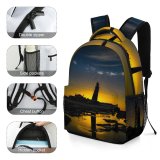 yanfind Children's Backpack Bay Dark St. Sunset Evening Whitley Island Causeway Beach Mary's UK Architecture Preschool Nursery Travel Bag