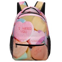 yanfind Children's Backpack Girl Lot Colours Abundance Hearts Valentine's Colorful You Love Dream Shaped Preschool Nursery Travel Bag